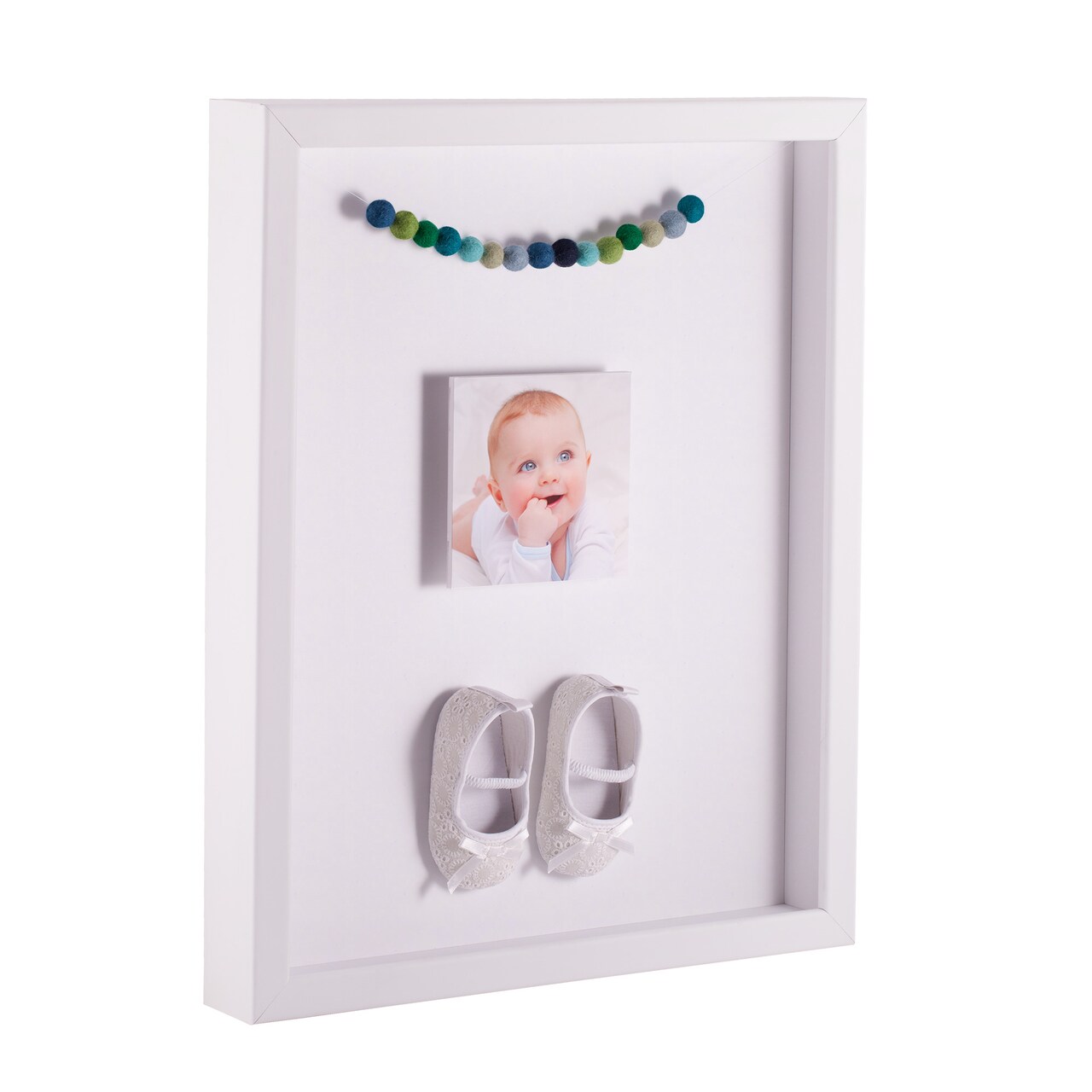 ArtToFrames 20x20 Inch Shadow Box Picture Frame, with a Satin White 1.00" Wide Shadowbox frame and Super White Mat Backing (4655)